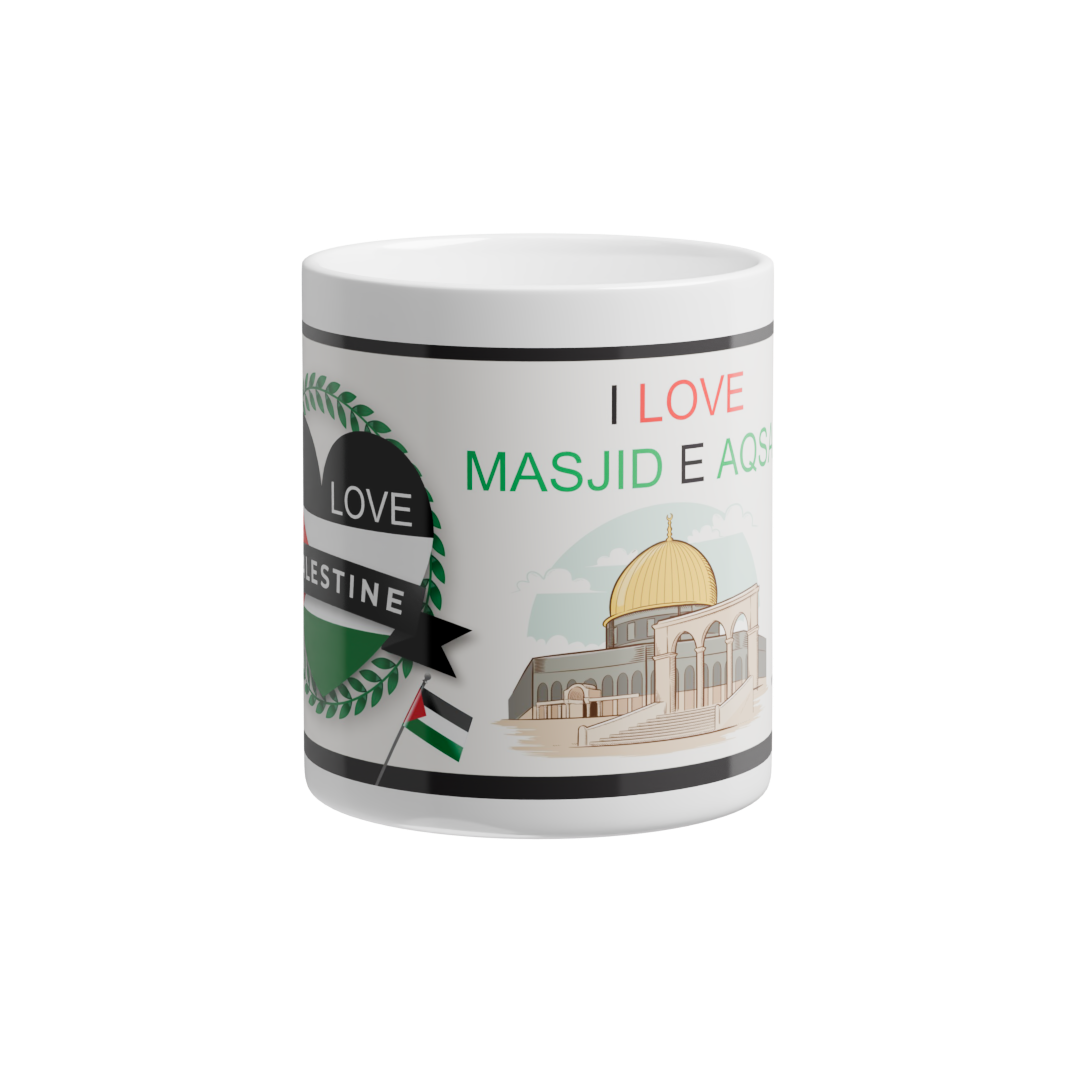 Tea/Coffee Cup/Mug with Printed "I Love Masjid e Aqsa"