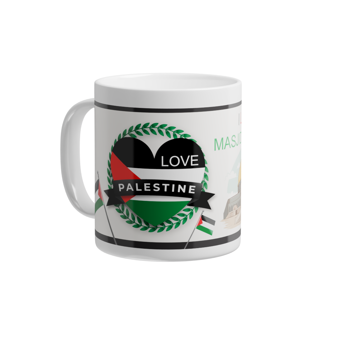 Tea/Coffee Cup/Mug with Printed "I Love Masjid e Aqsa"