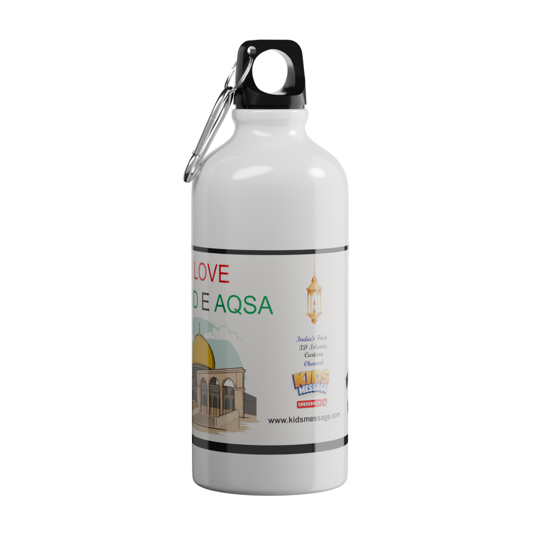 Islamic Water Bottle with Printed "I Love Masjid e Aqsa"