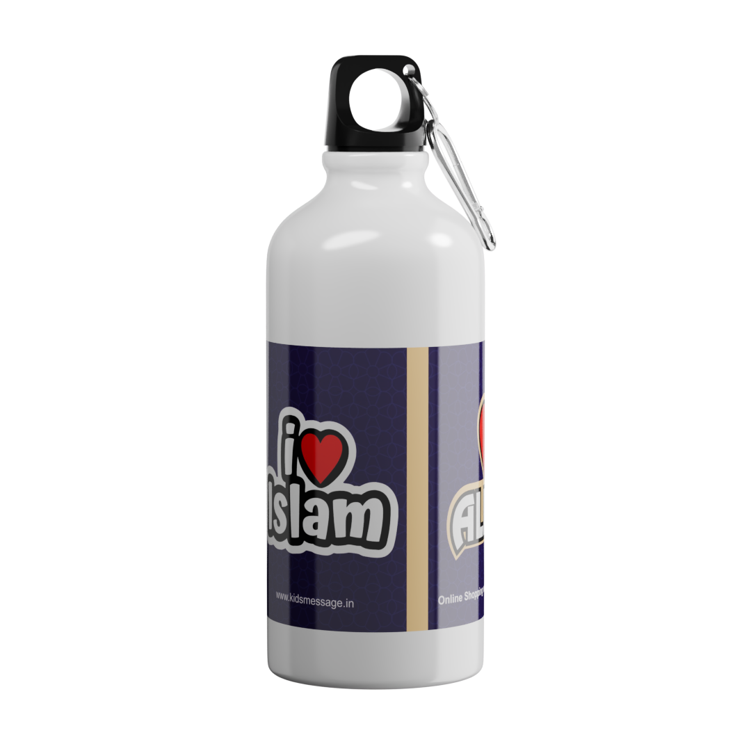 Islamic Water Bottle with Printed "I Love Allah"