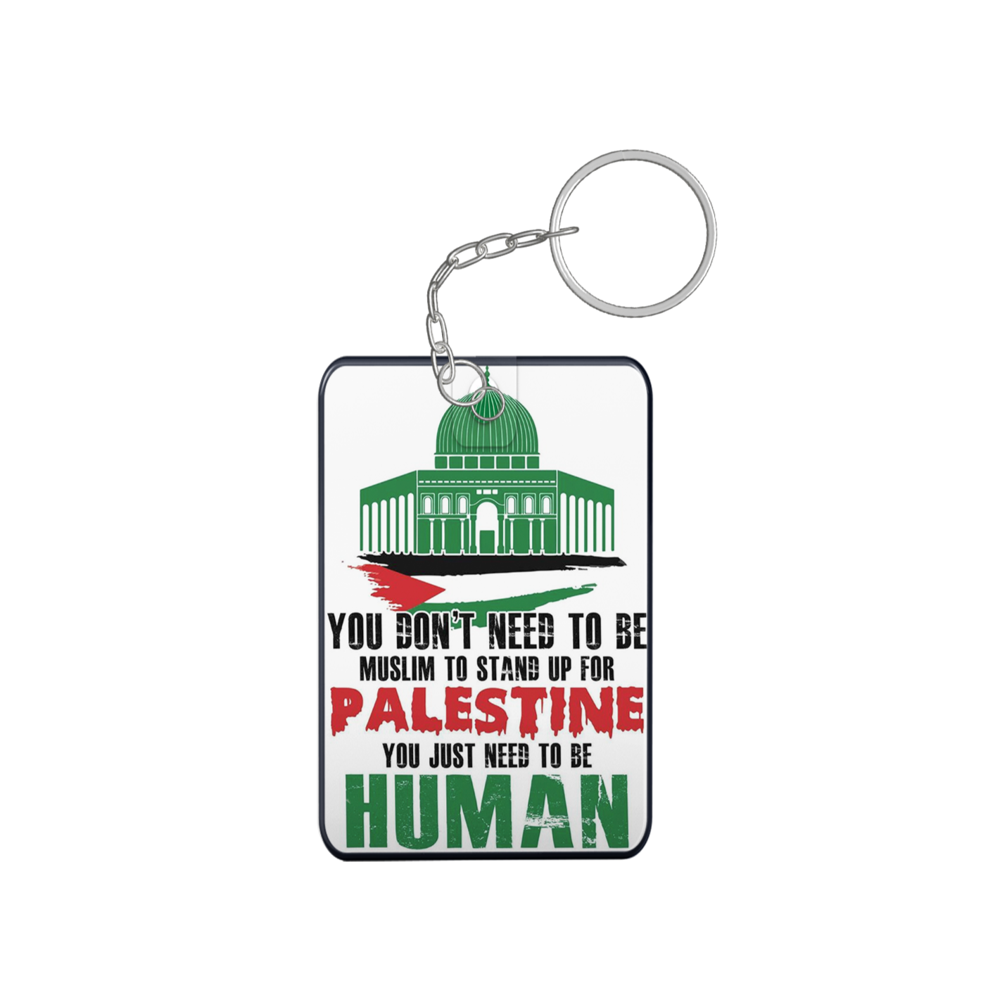 Islamic Keychain, Islamic Gift, Islamic Resin Art "la tahzano.."2 side "palatine just need Human..""