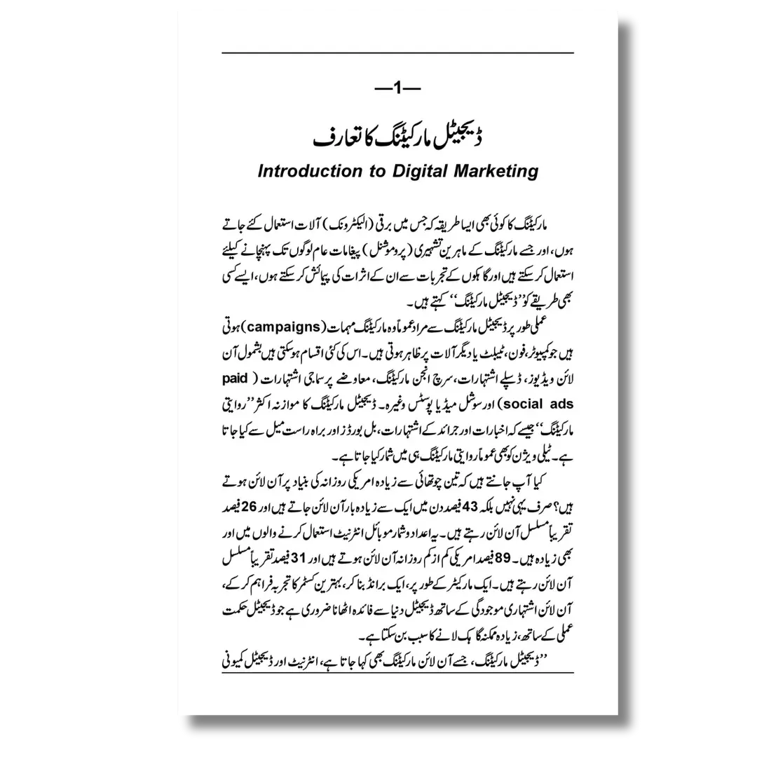 Digital Marketing 1 - ڈیجیٹل مارکیٹنگ سیکھئے اور کمایئے (پہلی جلد )